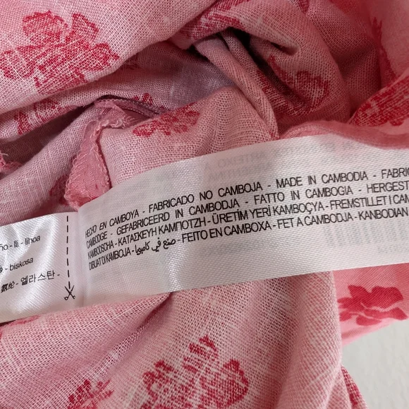 ZARA linen blend floral print ruffled dress with flounced hem blogger favorite - Picture 9 of 10